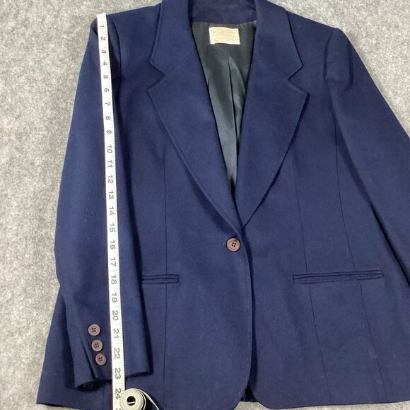 Vintage Pendleton Womens Blazer 1950s Navy Blue Size 16 100% Virgin Wool USA - Picture 7 of 14
